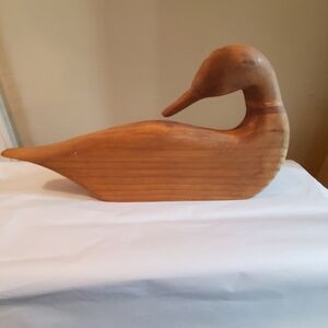 Wooden Duck Décor - Natural Wood Color Wall Hanging Cottagecore Vintage Cabin